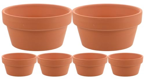 IWOWHERO Lot de 6 Pots de Fleurs en Terre Cuite Rouge 11X6 CM Mini-Jardinières avec Trou de Drainage pour Plantes Succulentes et Cactus Pots d'Intérieur et d'Extérieur
