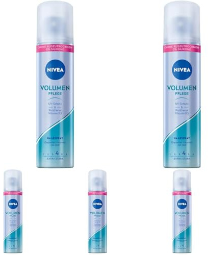 NIVEA Volume & Hold Styling Spray, pflegendes Haarspray mit UV-Schutz, Panthenol & Vitamin B3, Haarlack für sichtbar mehr Volumen & 24h Halt (Haltestufe 4), veganes Pflegespray ohne Silikone (75 ml)