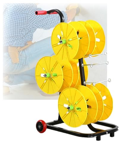 Generisch Robuster Kabeltrommelständer und Kabelabrollwagen mit Rädern – Mobile Kabelabrolllösung für Baustellen und Heiminstallationen (49x47x90cm)