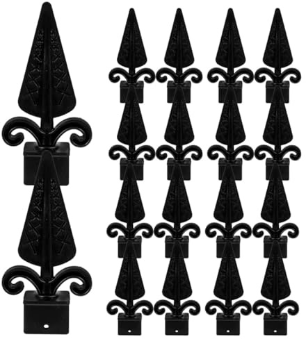 NUOBESTY Pinnacoli per Recinzione in Plastica Nera 20 Pezzi Terminali Decorativi Resistenti Antigraffio per Recinzioni Esterne Accessori per Finitura Cancelli e Ringhiere da Giardino
