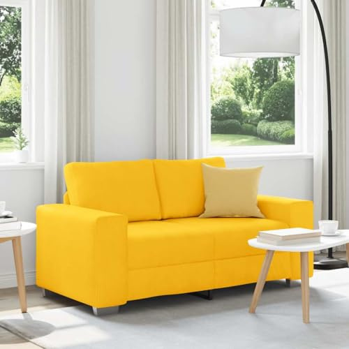 CKioict Zweisitzer-Sofa Hellgelb 120 cm Cordstoff mit gepolsterten Schaumstoffsitzen für Wohnzimmer Relaxsofa Komfort