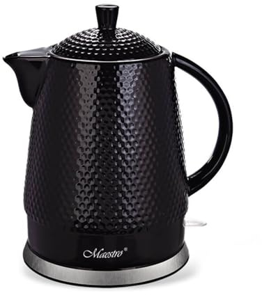 Feel MAESTRO MR-069 Bollitore elettrico Bianco Nero Ceramica 1,5 L 1500 W