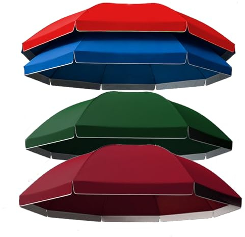 FCZVWPR Dessus De Remplacement De Parasols, Auvent De Remplacement De Parasol De Patio, Tissu De Parapluie, for Jardin De Terrasse De Plage Extérieure(Blue,220cm)