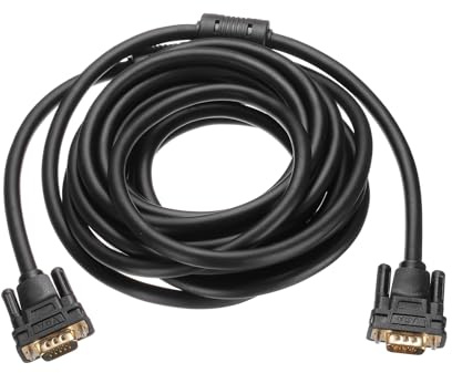 QUARKZMAN Cable VGA (16 Pies 9 Pines) - Cable Adaptador De Video Macho A Macho Para TV PC Computadora Portátil Monitor Pantalla Proyector Negro