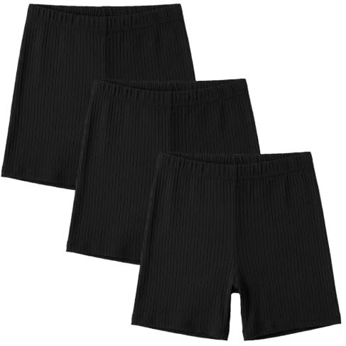 Baogaier Pantalones Cortos para niña, Pack de 3, Algodón Shorts, 5-16 años | Transpirable, Short Ciclismo, Verano Pantalón, Suaves Leggings Cortos, para Diario, Deporte, Colegio, Danza, Escuela,Gimnasia