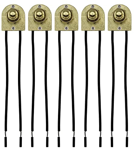 Creative Hobbies® 5 Pack of Metal Push Button On/Off Switches, Single Circuit, 3A-120V, Metal Bushing with 6 Inch Wire Leads Stripped Ends