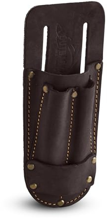 OX Pro Leather Utility Knife Pouch - Heavy Duty Tool Belt Holder for Box Cutter Holster, Pliers Pouch & Screwdriver - Oil Tanned Leather Tool Holster Fits 2 Inch Belts