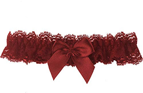 Burgundy Garter Set Lace Thigh Garter with Bow for Wedding Leg Garters for Wedding