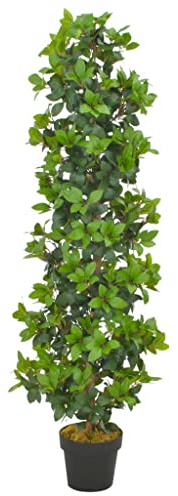 vidaXL Künstliche Pflanze Lorbeerbaum mit Topf Kunstpflanze Dekopflanze Zimmerpflanze Topfpflanze Büropflanze Grünpflanze Kunstbaum Grün 150cm