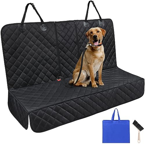 Satisby Dog Car Seat Cover, 54 W x 47 L (Universal Size) Non-slip& Scratch Proof Car Seat Cover for Dogs,for Most Cars/SUVs, with Adjustable Pet Belt and Cleaning Brush and Carry Bag