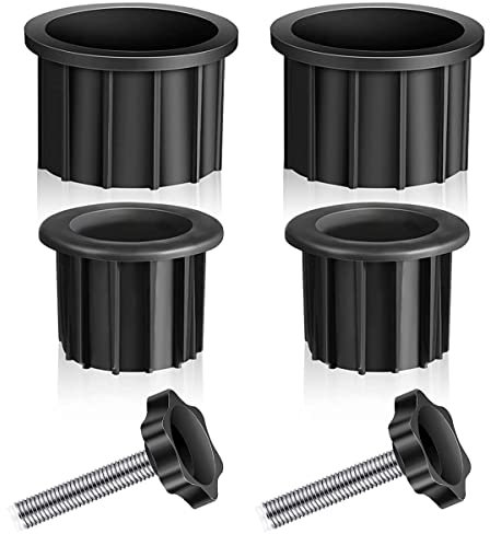 6pcs Umbrella Stand Parts Replacement Kit Plastic Parasol Stand Replacement Parts Wearproof Umbrella Base Bracket Hole Ring Cover & M8 Screws for Most Beach Backyard Balcony Umbrella Hole(Black)