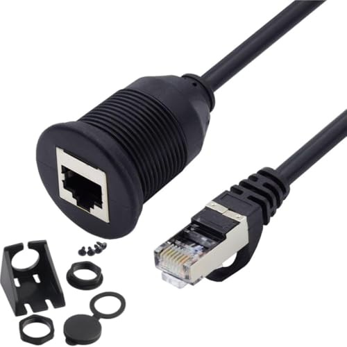 chenyang CAT6 RJ45 Unterputz LAN Ethernet Netzwerk Verlängerungskabel Stecker auf Buchse für die Armaturenbrettmontage im Auto wasserdicht staubdicht