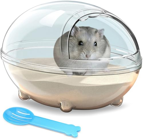 LazySusan Hamster Bad,Hamster Badewanne Box,staubdichte Badewanne,Sand Badebehälter,transparentes Bett,Kleintierspielzeug,Käfig Badewanne WC Zubehör (L 17 * 12 * 10.5 cm)