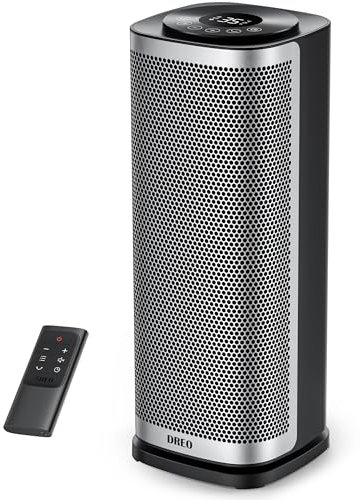 Dreo 16 Inch Electric Heater, 1800W Energy Efficient Space Heaters with Thermostat, 70° Oscillating Remote Control 3-Mode Tip-over & Overheat Protection, Silent Ceramic Fan Heater for Home, Solaris H2