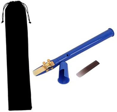 SECFOU Taschensaxophon Mini-saxophon Tragbar Kleines Saxophon Holzblasinstrument Musikzubehör Mit Tasche Blau