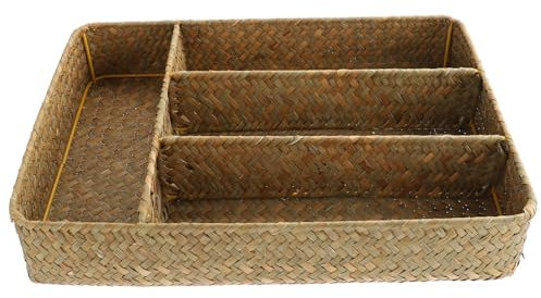 Alipis Straw Storage Basket Woven Handwoven Container for Home Organization As Laundry Baskets Pantry Storage for Farmhouse Decor