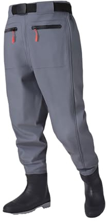 Waders De Peche,Pantalon De PêChe Respirant Avec Bottes Pour Homme,Bottes De PêChe pour Une adhérence maximale,LéGèRes Avec Poches,Pour La PêChe,La Chasse Au Canard Et L'Industrie Aquatique
