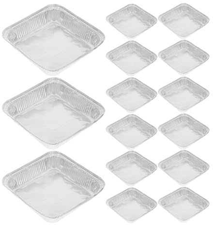 Housoutil 30pièces Barquettes Carrées Aluminium Pour Friteuse à Air Moules à Pâtisserie Jetables Plats De Cuisson Pour Four Pain