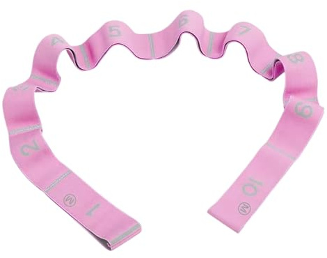 Motståndsband med 10 öglor, justerbart pilates yoga stretchband, mångsidiga fitnessband för ben, hemmagym träning, bärbar träningsutrustning