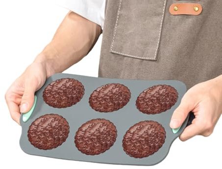 Générique Stampo per dolci in silicone – Vassoio per muffin antiaderente da 6 tazze con motivo floreale, da cucina flessibili per cioccolato, uova, il, biscotti e dolci per le vacanze, P