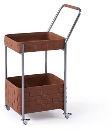 SLOQYNAPU Mesa Auxiliar Cuadrada Ligera de Acero Inoxidable de Lujo con Carrito portátil, sofá Creativo for Sala de Estar, Mesa Auxiliar de Cuero Tipo Silla de Montar
