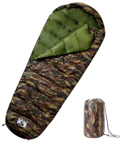 Ziaphsol mamma sovsäck för vuxna 215 x 85 cm, 190T polyester med PP-fyllning, 1 300 g, 3 säsonger för camping vandring vandring vandring utomhus tält resor, kompakt med huva dragkedja