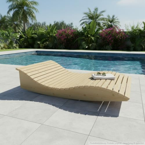 TUGA - Holztech Gartenliege Himmelssofa Pool-Moni (Fichte) 120cm leicht wippend