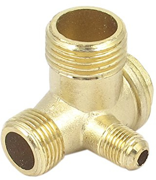 sourcing map Luftkompressor Rückschlagventil 1/2 BSP x 3/8 BSP x 1/8 BSP Außengewinde Toller Ersatz Pneumatisches Einwegventil