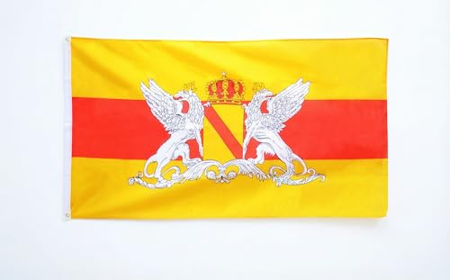 Flaggenfritze XXL Flagge Badische Fahne Großherzogtum Baden 150 x 250 cm - extra große Landesflagge aus robustem Polyester – rot‑gelbe Badens Flagge für Feste, Balkon, Garten & regionale Patriotik
