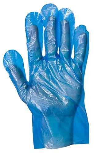1000 x Large Blue Disposable Plastic Polythene PE Gloves Cleaning Prepare Food Decorating