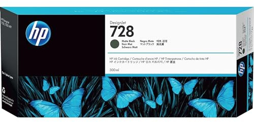 HP 728 Matte Black 300-ml Genuine Ink Cartridge (F9J68A) for DesignJet T830 MFP & T730 Large Format Plotter Printers
