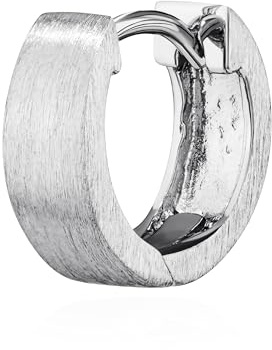 NKlaus silver enkel 925 sterlingsilver hopfällbar creol örhänge 11,3 x 3,8 mm anlöpningsskydd 4788