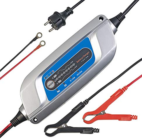 Lescars Autobatterie Ladegeräte: Kfz-Batterieladegerät mit 8 Batterielade- & Pflegestufen, 5 A, 12 Volt (Ladegerät Kfz, 12V, Pkw)