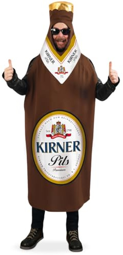 KarnevalsTeufel Kirner Bier Kostüme oder Accessoires Bierflaschen- oder Bierdosen-Kostüm oder Mütze im Kirner Pils Design Auswahl Erwachsene Hunsrück Heimatbier