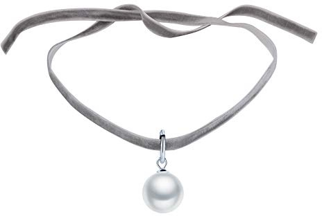 Yumilok Frauen Damen Mädchen Choker Kette Halskette mit Perlen Anhänger Schwarz Samt Halsband Halsband Schön Geschenk