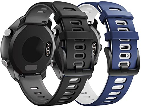 NotoCity für Garmin Vivoactive 3 Armband, 20mm Silikon Ersatzarmband Kompatibel mit Samsung Galaxy Active 2/ Gear Sport/Galaxy Watch 42 mm/Garmin Venu 2 Plus/Forerunner 645/245 (2PC3)
