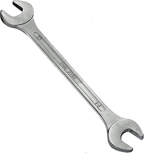 Aerzetix - Chiave Piatta Doppia 14x15mm - Chiavi con estremità aperta - Chiave classica manuale in acciaio CR-V per/Serraggio/Assemblaggio/ - Impugnatura diritta - Colore argento - C45559