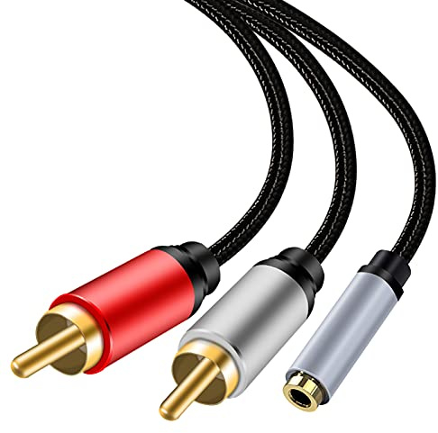 belipro 3.5mm Female to 2RCA Audio Cable 25Ft, 1/8 TRS Stereo to Dual RCA Jack Adapter for Smartphones, MP3, Tablets, Home Theater…………