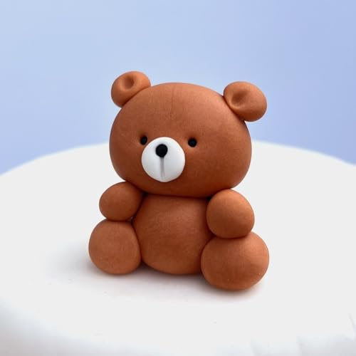 Edible Teddy Bear Cake Topper – Sugar Fondant 3D Cake Decoration – Handmade