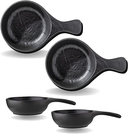 Wilmax | Auflaufform - 2 Stück | Schwarze Servierplatte mit Griff | Backform | Porzellan | Elegant | Handglasiert | Langlebig | Praktisch | Spülmaschinenfest | 2 Personen
