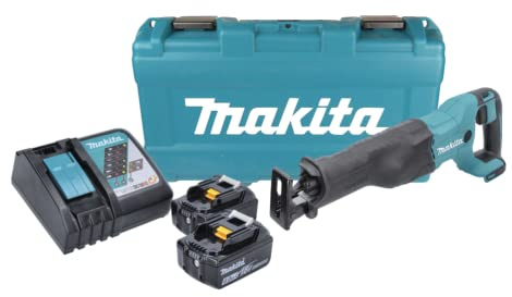 Makita DJR 186 RGK Akku Reciprosäge Säbelsäge 18 V + 2x Akku 6,0 Ah + Ladegerät + Koffer