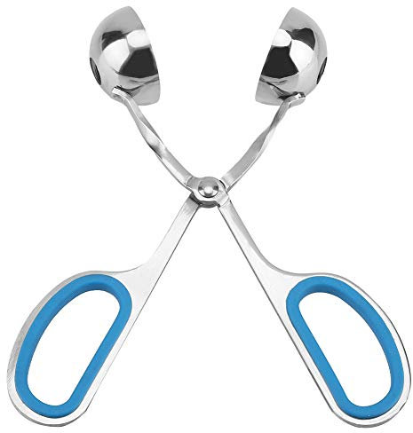 Ballerina di carne, polpettina antiaderente, pinza in acciaio inox per bistecche, cake pop, pinze per il ghiaccio, paletta per l'impasto dei biscotti per la cucina (blu)