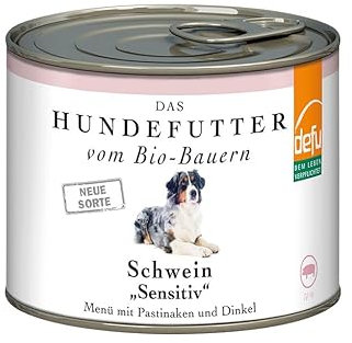 defu Hundefutter | 12 x 200 g | Bio Schwein Sensitiv | Premium Bio Nassfutter Menü | Alleinfuttermittel für Hunde