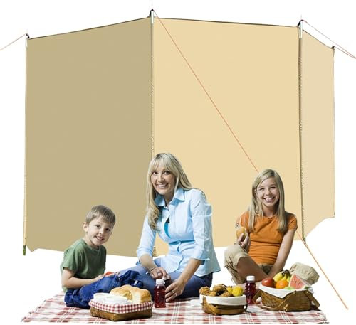Strandwindschutz, regenfest, Oxford-Camping-Windschutzscheibe, vielseitiger Sonnenschutz, Camping-Windschutz, Windschutzscheiben-Schutz, Outdoor-Wohnwagen-Sichtschutz