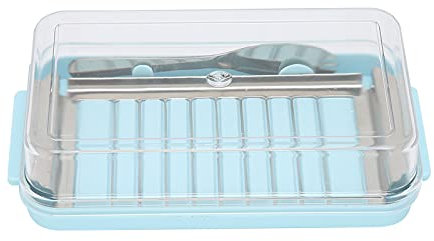 Beurrier avec Coupe-beurre, Boîte de Rangement pour Portionneur de Beurre avec Couvercle, Cloche à Beurre en Plastique, Récipient à Beurre en Plastique, Distributeur de Beurre