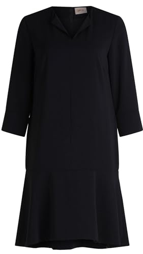 Cartoon Damen Volantkleid mit Taschen Schwarz,40