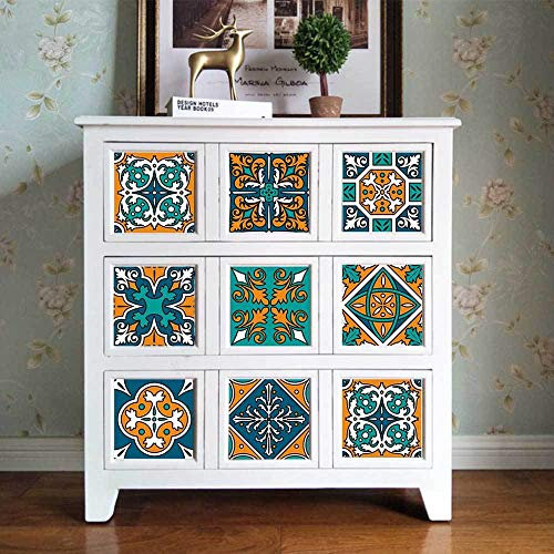 Peel and Stick Backsplash Tile Stickers Sage Green Orange Stick on Tiles PVC Tile Stickers for Kitchen Heat Resistant Tile Stickers for Bathroom Waterproof Self Adhesive Tiles for Walls Peel and S