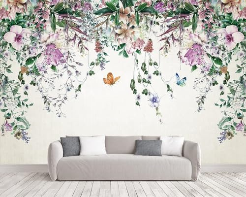 Naturempress Carta Da Parati Moderna 150X105（Larghezza x Altezza） Vite Fiore Acquerello Fotomurali Moda Decorazione da Muro XXL Poster Gigante Design Carta per pareti