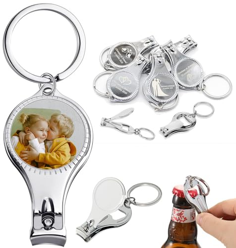 50 Piezas Personalizado Llavero Abrebotellas, Abridor De Botellas De Llavero De Cortaúñas Personalizado, abrebotellas personalizado para cortaúñas con texto de logotipo, Regalos de Fiesta para Bodas