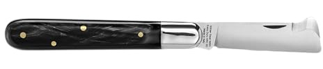 DUE BUOI 203C Coltello da Innesto per Mancini Professionale Alberi da Frutto e Giardinaggio Acciaio Inossidabile Böhler N690 Manico in Corno
